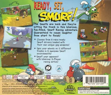 Smurf Racer! (US) box cover back